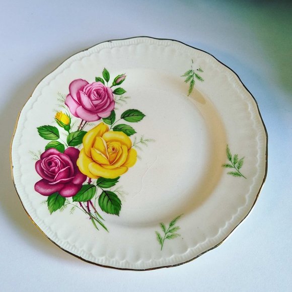 Vintage Bread Plate SWINNERTON'S Rosetta LUXOR VELLUM Staffordshire England - Picture 3 of 7